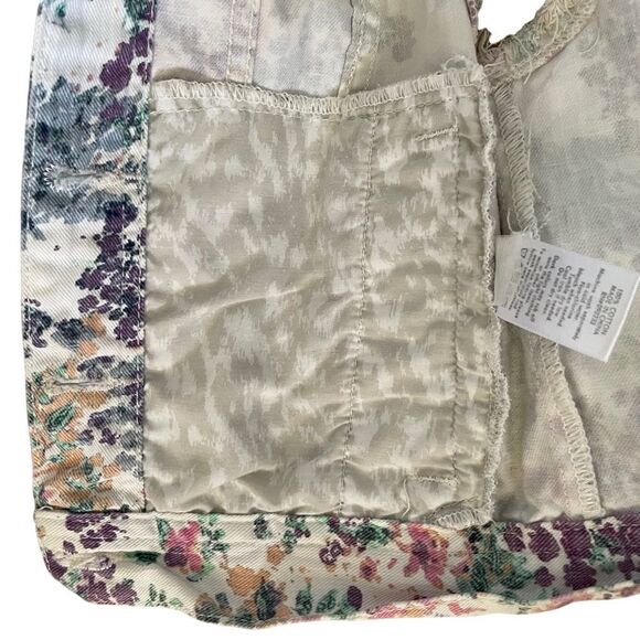 Bullhead ~ White Floral Denim Vest ~ Slim Fit ~ size Small - Picture 7 of 11